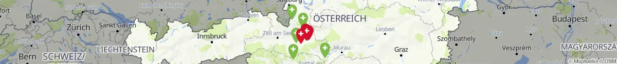 Kartenansicht für Apotheken-Notdienste in der Nähe von Filzmoos (Sankt Johann im Pongau, Salzburg)